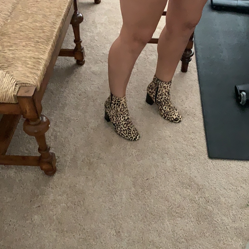 Halogen genuine fur calf hair animal print boots - Picture 7 of 13